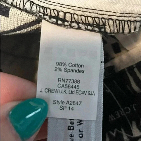 J Crew Shorts Black Beige Aztec Pattern NWT Women’s Size 4 Low Rise Cotton - Picture 9 of 10